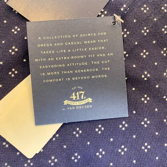 Van Heusen 417 Mens Polo Shirt Medium Over Easy Polo Shirt Navy Blue New With Ta - Picture 8 of 10